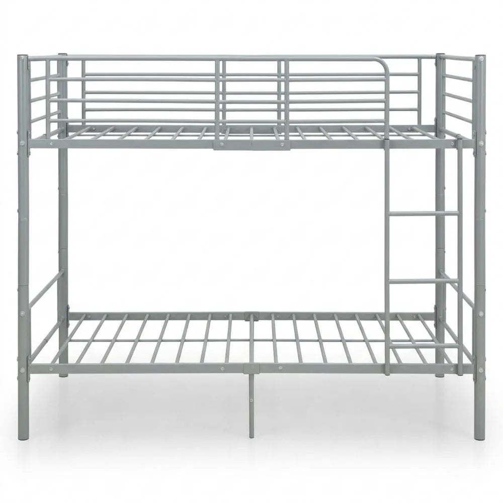 Metall-Etagenbett für Kinderzimmer, 90x200 cm, grau