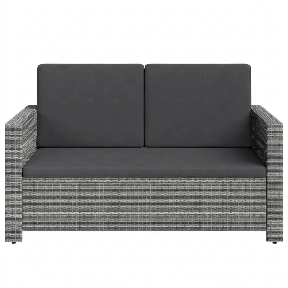 Platzsparendes Rattan Gartensofa für Balkon und Terrasse