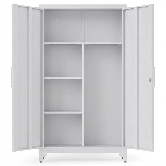 Vielseitiger Metallschrank mit 2 Türen und 5 Fächern