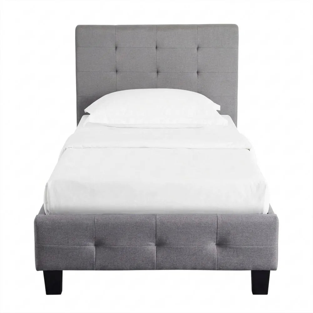 Modernes Polsterbett 90x200 cm mit Lattenrost in Grau