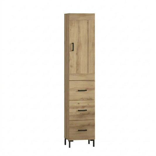 Schmaler Aufbewahrungsschrank mit Schublade, 180 cm, Holzwerkstoff