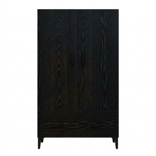 Elegantes Highboard mit Stauraum, Eichen-Optik Schwarz, 70x31x115 cm, Für Wohn- und Arbeitsbereiche