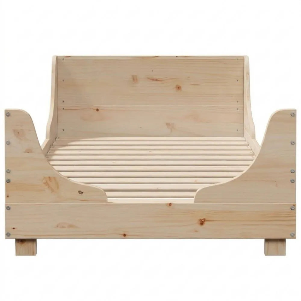 Modernes Einzelbett aus Kiefernholz mit Lattenrost, 100x200 cm
