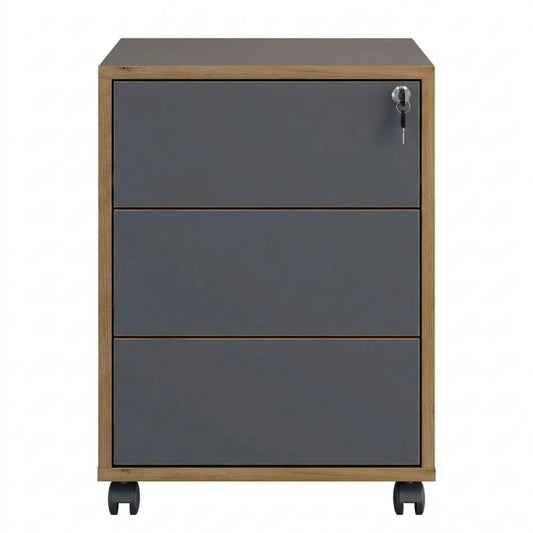 Rollcontainer mit drei Schubladen, abschließbar, ca. 50x39x45 cm
